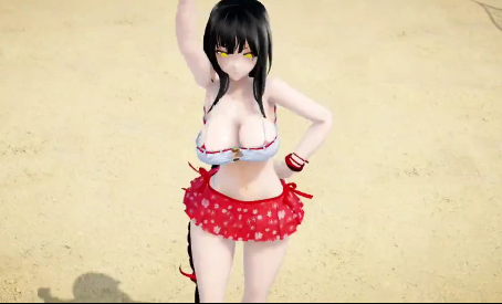 MMD巨乳骚女沙滩狂舞，浪花湿透媚态，极品嫩穴淫水喷涌勾引