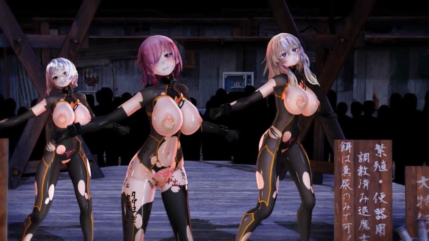 MMD巨乳慰安妇被猛操到高潮失禁，骚穴狂潮喷涌根本停不下来