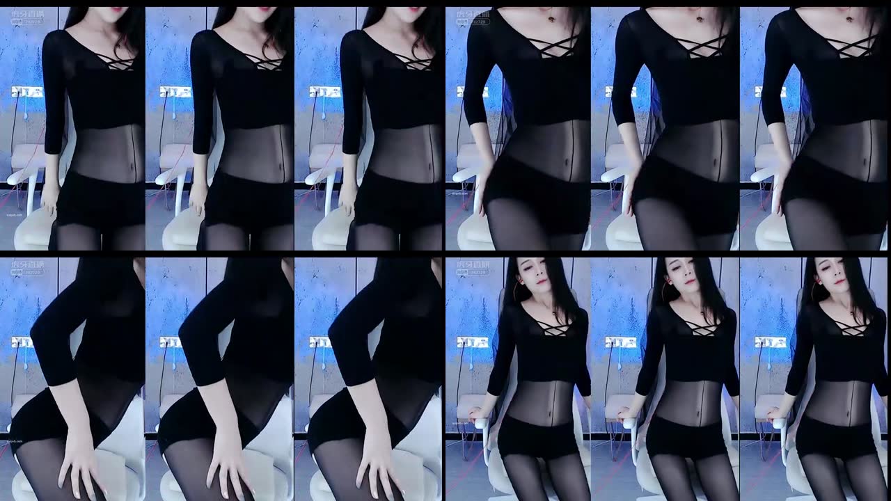 虎牙主播 極品性感舞姬 李飄飄 直播 黑絲連體情趣、開檔襪、特寫大屁股 騷舞誘惑 Part 2 (41)