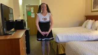My voluptuous vixen the hot cheerleader at a private Halloween tryout for her big horny coach