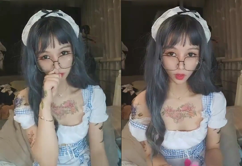 长相甜美苗条妹子情趣装假发自慰诱惑近距离特写掰穴玻璃棒抽插