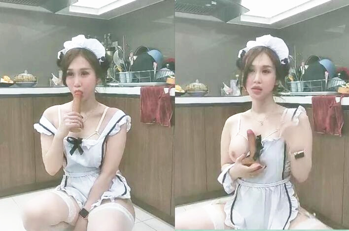 制服诱惑玩刺激约操极品豪乳越南车模女仆装厨房操炮