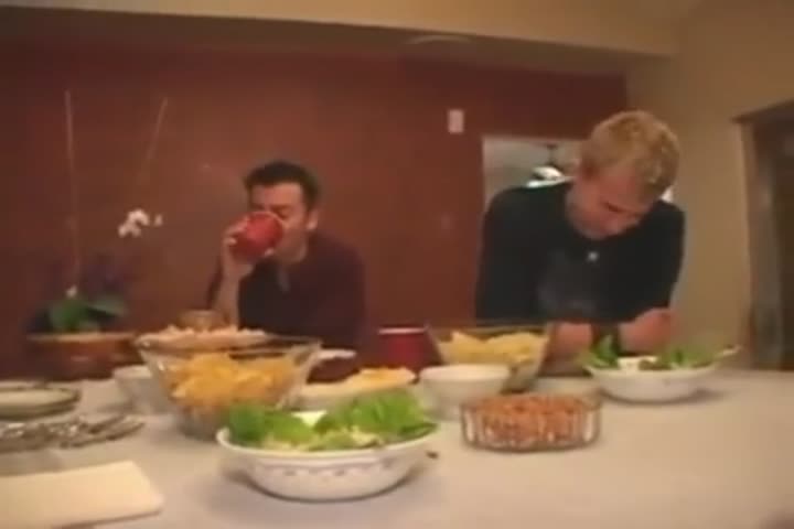 1 twink is fucked bareback by 9 older guys