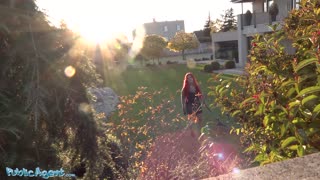 Public Agent Sabien Demonia gets her big tits out and pussy fucked