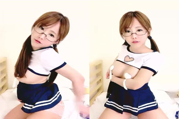 绝对极品爆乳眼镜妹初下海说话超嗲吸吮假屌乳夹假屌一下捅入无毛小穴