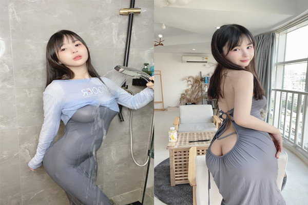 女神完具酱白丝粉色旗袍