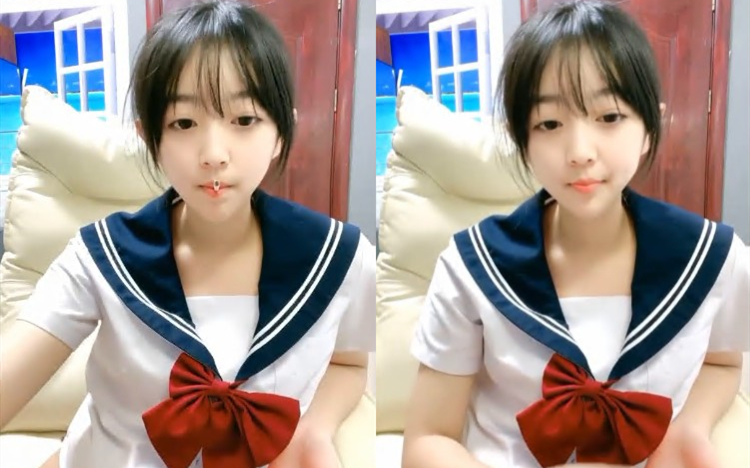 邻家妹妹新买的学生制服穿上给大家看